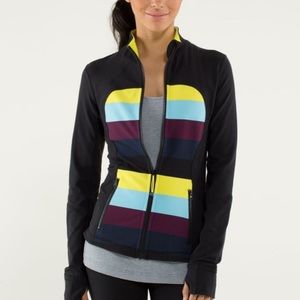 Lululemon Forme Jacket in Pow Stripe Split Pea Black